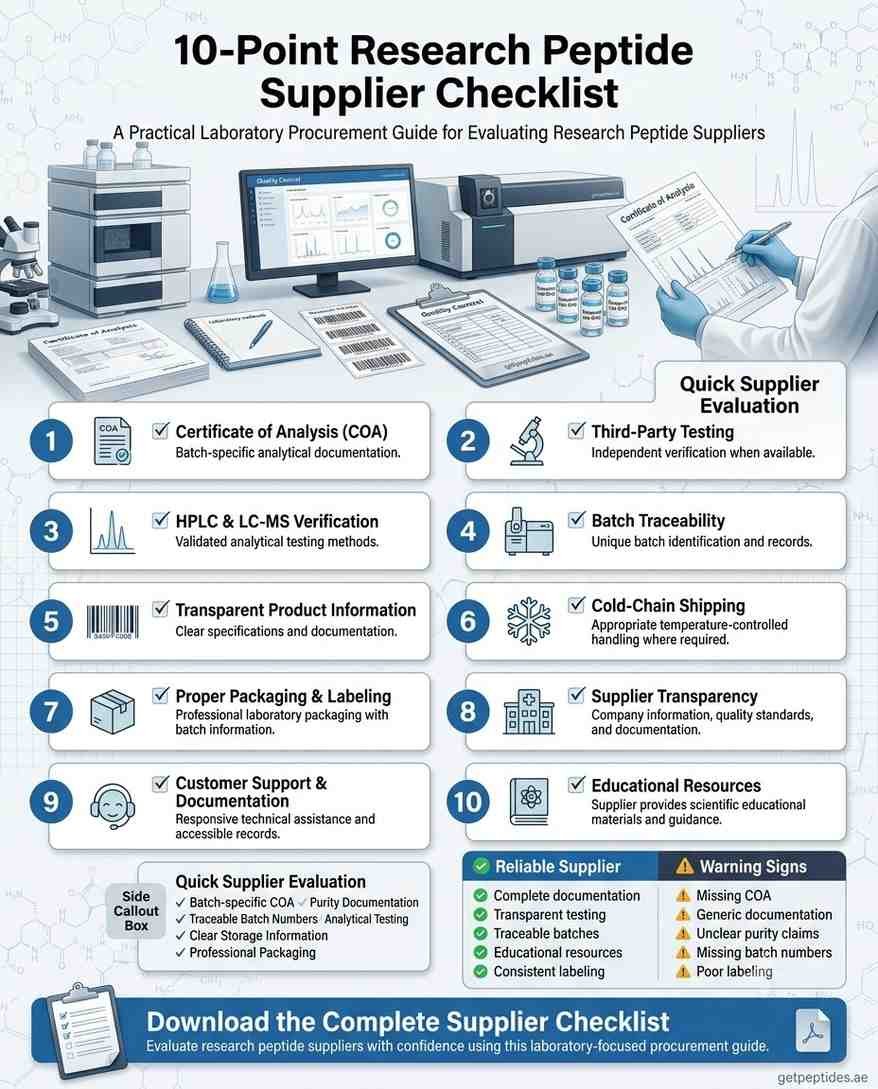 10-point research peptide supplier evaluation checklist