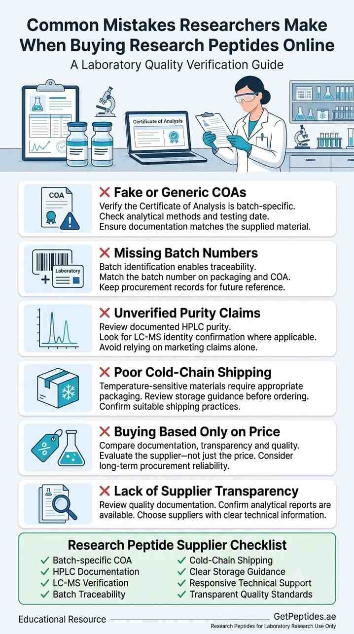 Common mistakes when buying research peptides online